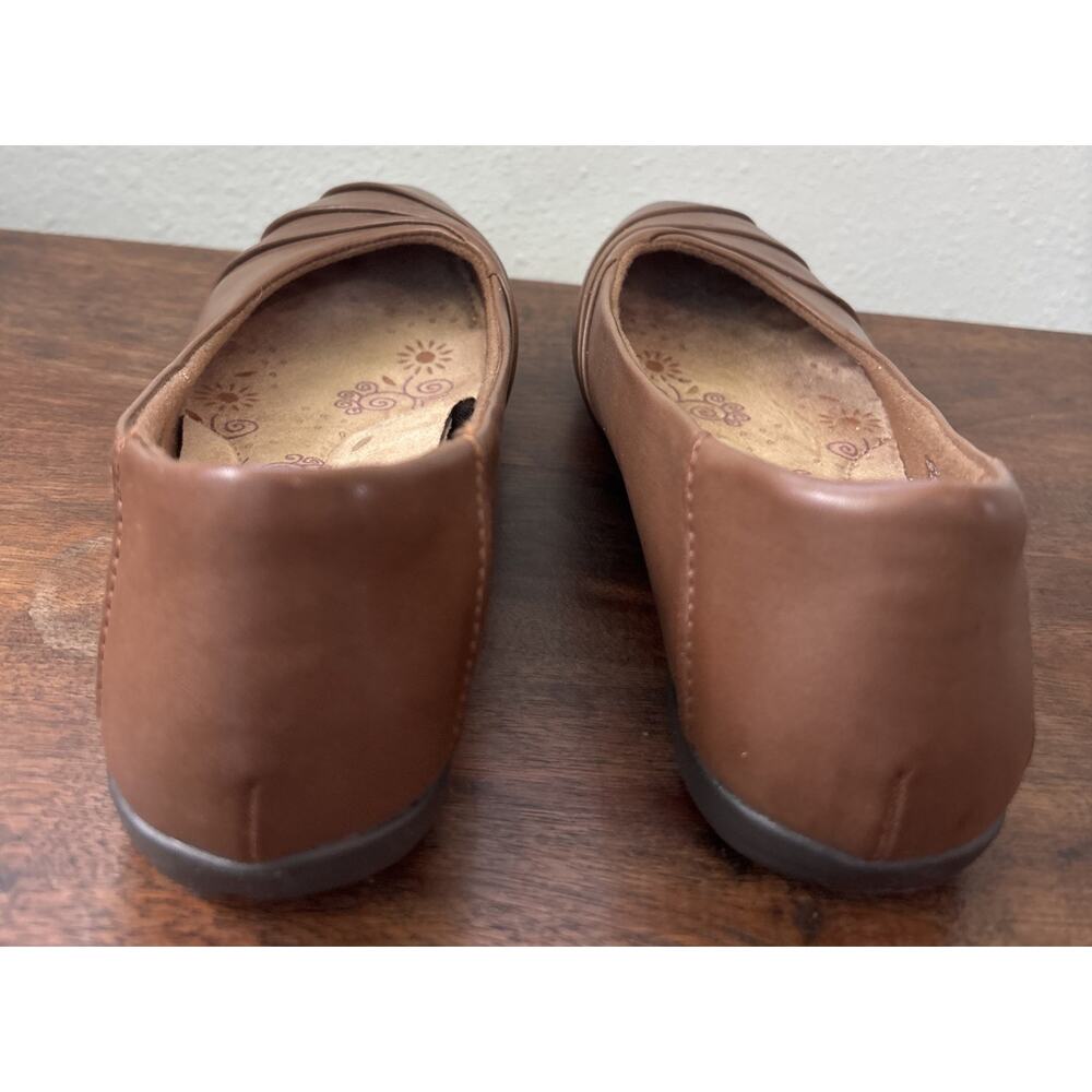 Earth Spirit Comfort Shoes 7.5 Brown Faux Leather Slip-On Ballet Flats Gelron - Picture 3 of 9